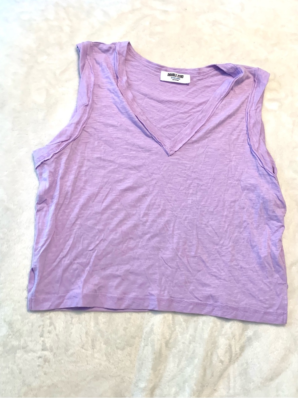 Double Zero Soft Lavender V-Neck Sleeveless Tank
